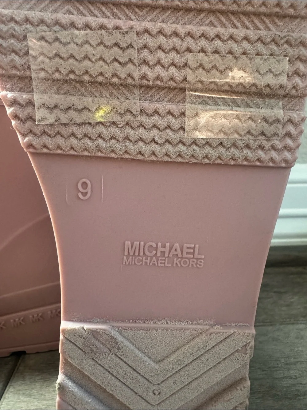 Michael Kors Blush Pink Mac Rain Boots with MK Logo
